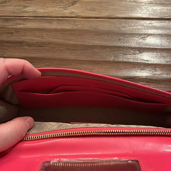 Cole Haan Woman’s Raspberry Sorbet Satin Small Penny Collection Clutch - Picture 8 of 11